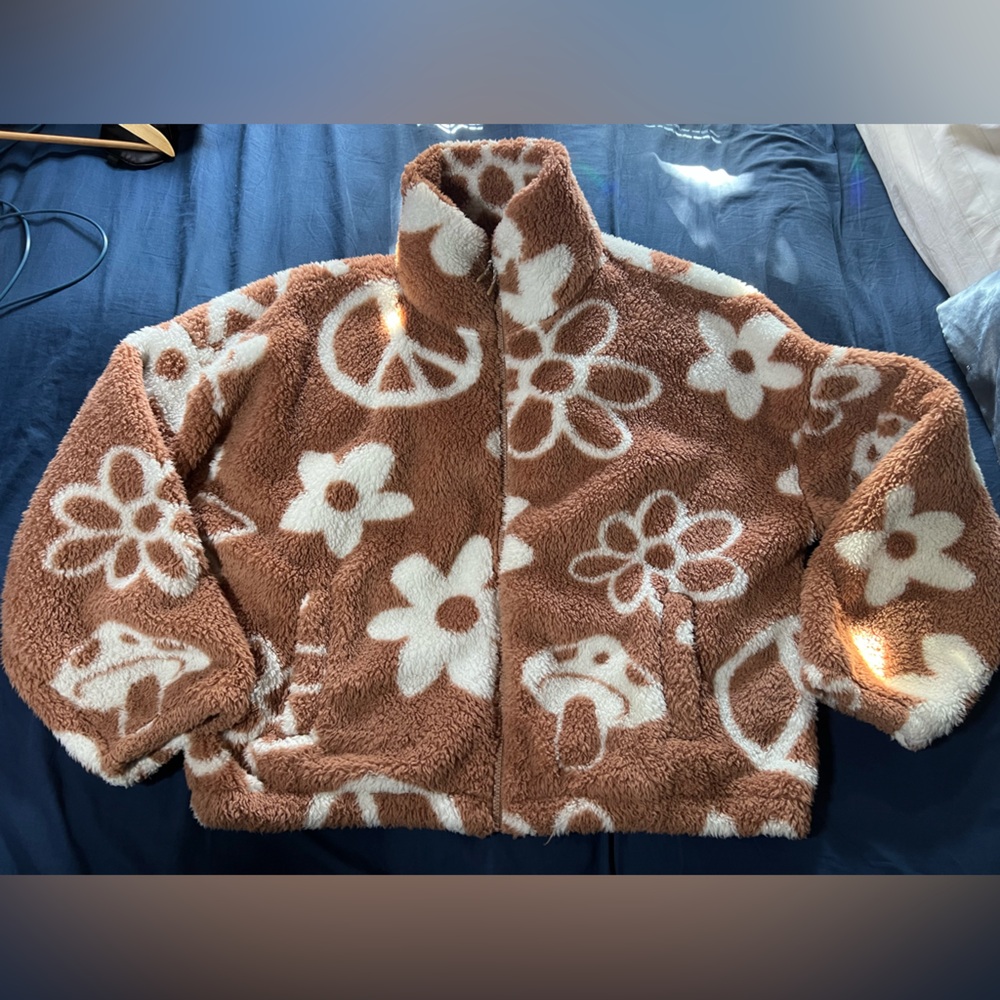 American Eagle Teddy Sherpa Zip Up Sweater